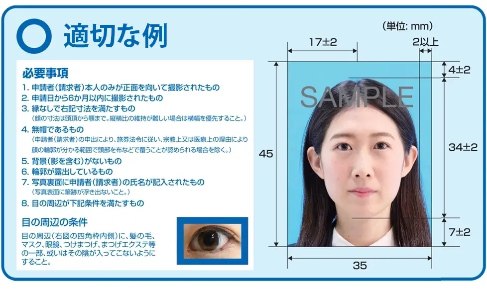 パスポートデジタル証明 適切なプリント例